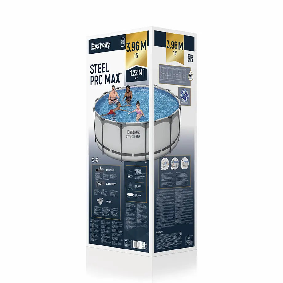 Bestway Steel Pro Max 396/122სმ კიბით, ფილტრით , ტენტით ( 5618W)