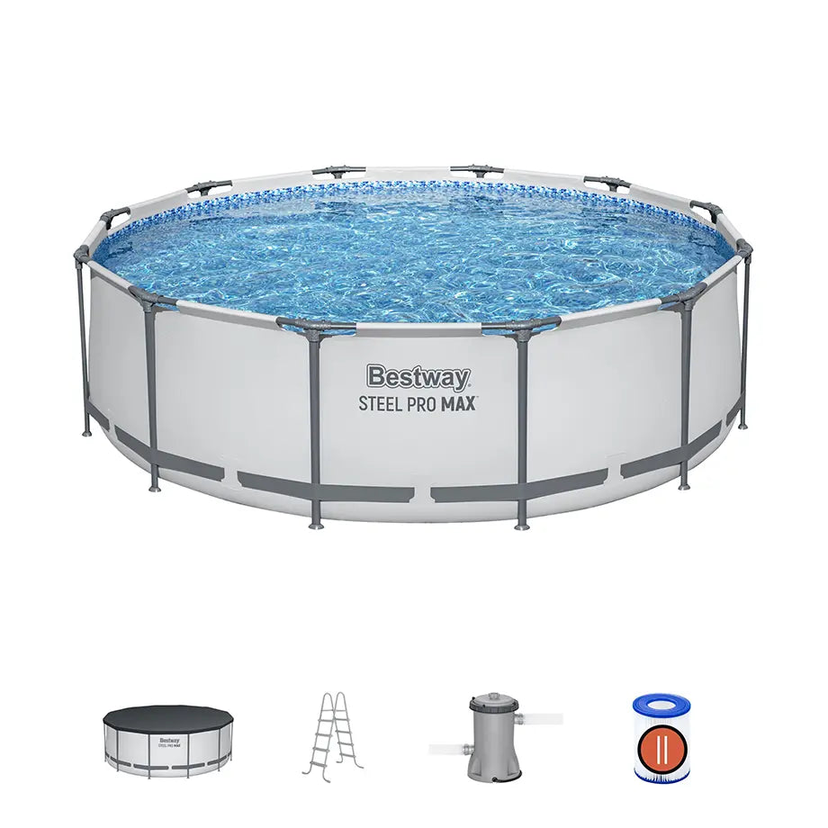 Bestway Steel Pro Max 366/122სმ ტენტით, კიბით და კარტრიჯული ფილტრით ( 56420)