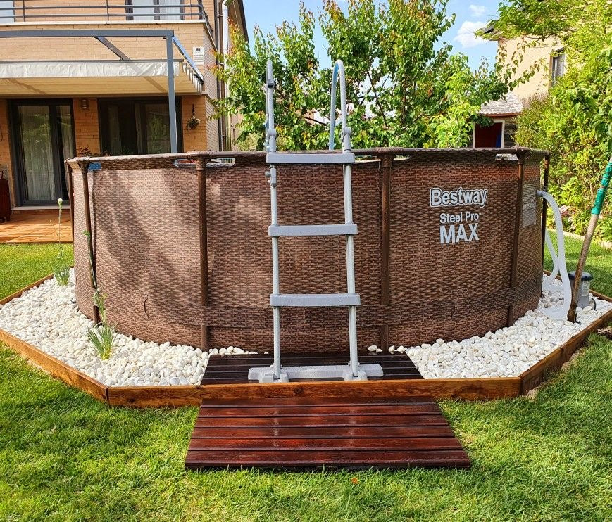 Bestway Steel Pro Max Brown 366/100 სმ კიბით და კარტრიჯული ფილტრით (56709)